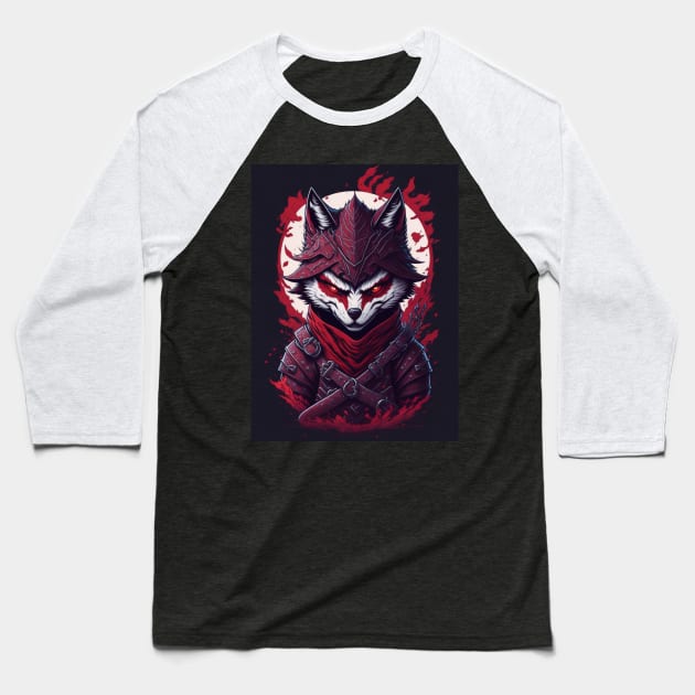 Ninja evil wolf Baseball T-Shirt by presstex.ua@gmail.com